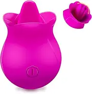 Clitoral Licking Tongue Vibrator with 10 Strong Vibration Modes, Clit Mini Rose Vibrator for Nipples and Clitoris Quick Orgasm, Rechargeable & Waterproof Adult Sex Toy for Women and Couples