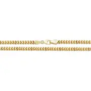 Boys 9ct Gold 5mm Square Semi Solid Franco Chain Necklace