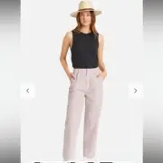Brixton Victory Trouser High Waisted Straight Leg Stripe Pants Sz-28 NWT