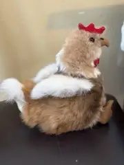 Alpaca Fur Chicken Hen Plush Stuffed Animal 11 “Made in Peru very soft