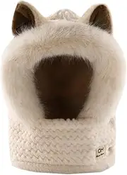 [RYZGOJV] Kids Winter Hat Scarf Set, Unisex Kids Toddler Children Hat with Neck Warmer Winter Warm Kids Gift Fox-Beige, Beige