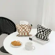 Hot Checkerboard Cashmere Paper Tissue Box Cover Car Hanging Napkin Case Holder