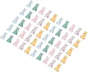 Angoily 50pcs Rabbit Cloth Stickers Accessories for Rabbit Bunny Material Bunny Patch Sew on Patches Material DIY Embroidery Embroidered Girl DIY Hair Clip Decors Cloth Colorful