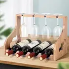 Two Layer Wine Display Shelve Freestanding Wine Storage Shelf Cabinet