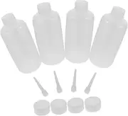 GARVALON 4Pcs Safety Wash Bottles Refillable Plastic Empty Filling Bottles for Easy Liquid Dispensing Lightweight and for Lab and Home Use