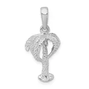 Sterling Silver De-Ani Rhodium-Plated Polished Palm Tree With Coconuts Pendant