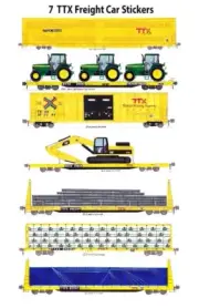 TTX Freight Cars 7 individual Stickers Andy Fletcher