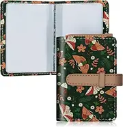 [DEEZOMO] PU Leather Credit Card Holder for Women, Small RFID Wallet Slim 26 Pockets Leather Card Organizer Case with Sturdy Button Colorful Patterns, Color-10, Modern