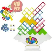 YUKEI Tetra Tower for Adults, 16 to 48 PCS Stacking Game with Expandable 16-Block Packs – Interactive Card-Driven, Eco-Friendly Fun for Parties & Family Time