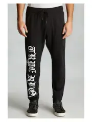 True Religion Men's Sweatpants Drop Crotch Fleece Jogger in XX-Large Black