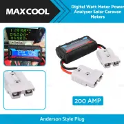 200 A Digital Watt Meter Power Analyser Solar Caravan Meters Anderson Style Plug