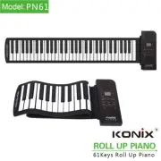 KONIX PN61 61 Key Electronic Roll Up Piano Keyboard Folding Silicone Xmas Gift