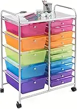 15 Color Drawers Storage Trolley Cart with 4 Wheels
