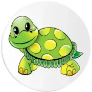 Cute Smiling Turtle - Circle Sticker Decal 3 Inch