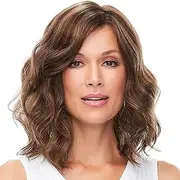Short Curly Wig 14 Inch Natural Looking Adjustable Short Curly Brown Wig, High Temperature Fiber Wave Hair for Daily Use, Cosplay, Theme Parties, Dating, Brown