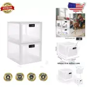Compact & Stackable 2-Pack Lock Boxes with Combination Lock for Safe Storage