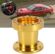 Universal 3inch Car Steering Wheel Hub Aluminum Spacer Kit Two Colors Steering Wheel Hub Adapter (Gold)