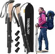 TREKOLOGY Trekking Poles - Adjustable Lightweight Hiking Sticks with EVA Foam Grip, Foldable Aluminium Walking Poles for Seniors, Men & Women, Collapsible Walking Sticks for Hiking & Travel, TREKZ XE