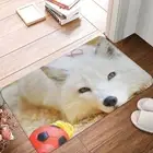 Bath Mat White Arctic Fox Polarfuchs Doormat Kitchen Carpet Balcony Rug Home