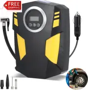 Portable Air Compressor Tire Inflator, 12V Air Pump Max 150PSI with LED Light &