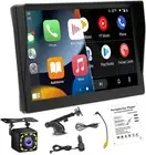 Portable Wireless Apple CarPlay and Android Auto Car Radio Stereo with Sunshade,