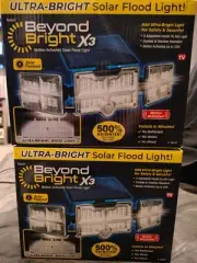 2x Beyond Bright Floodlight X3 Motion-Sensing Solar Powered LED 500% Brighter