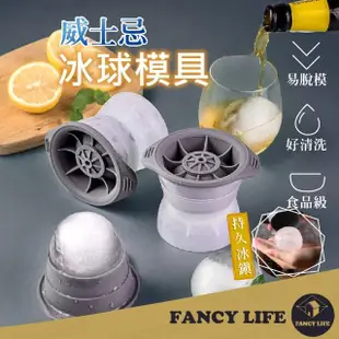 【FANCY LIFE】威士忌冰球模具(冰球 製冰盒 冰塊模具 矽膠製冰盒 大冰塊製冰盒 威士忌冰球模具 造型冰塊)