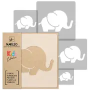 5x reusable PLASTIC Stencils / 13.4" to 3.5"/ Nursery KIDS Template / ELEPHANT