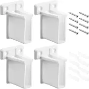 Wire Shelf End Bracket, 4 Pcs White Plastic Closet Brackets, Wall Mount Corner S