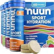 Nuun Hydration: Electrolyte Drink Tablets, Citrus Berry Mixed Flavor Pack, Box of 4 Tubes (40 servings), to Recover Essential Electrolytes Lost Through Sweat