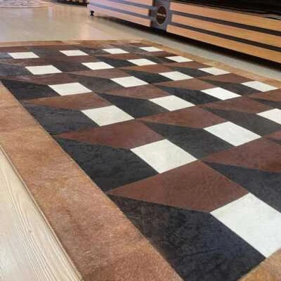 Handmade 3D By New Collection Leather Cowhide Patchwork multi colour area Rugs