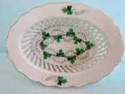 MINT! Beautiful HEREND Hand Painted PORCELAIN Reticulated TRINKET BASKET 4" X 3"