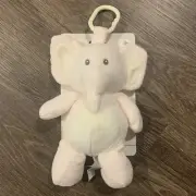 Elephant Plush Rattle Baby Shower Gift Crib Clip Lovey Security Sensory Toy NEW