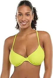 [Body Glove] Women's Smoothies Solo Solid Underwire D, Dd, E, F Cup Bikini Top Swimsuit with Adjustable 2-Way Back Detail
