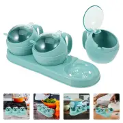 Condiment Pots Clear Seasoning Rack Spice Storage Pot Condiment Dispenser