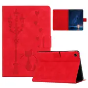For Samsung Galaxy Tab A9 Case Couple Cat Imprinted Microfiber Leather Smart Tablet Cover