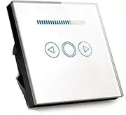 EU Standard 500W LED Light Dimmer Switch Tempered Crystal Glass Panel Touch Light Switch Dimmer (White)
