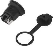 YDuupxe Panel Mount Coupler Extension Interface Adapter Female to Female Waterproof EP RJ45 Ethernet LAN Pass Through Connector Industrial Coupler with Cap Network Connectors