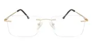 Square Rimless Metal Men's Glasses Online Gold Size 54 - Lenses Included - Private Health Rebate - Blue Light Block - SmartBuy Collection