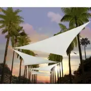 AMGO Shade Sail 264"x264"x264" White Triangle Adjustable Canopy Tilt+Folding
