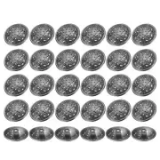 30pcs Metal Round Hollow Sewing Buttons 20mm Alloy Clothes Button, Black