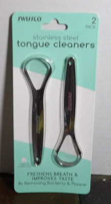 Swissco Stainless Steel Tongue Cleaners, 2 PK