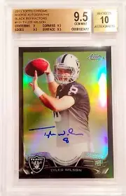 TYLER WILSON RC AUTO 2013 TOPPS CHROME BLACK REFRACTOR /20 BGS 9.5/10