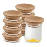 8 Pack Yogurt Jar Lids Compatible with Oui Wooden Lid for Yogurt Jar Round