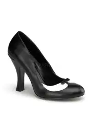 Pleaser Pinup Couture SMITTEN-05, 4" Heel Two Tone Pump With Peter Pan Collar