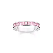 THOMAS SABO Heritage Pink Pave Silver Band Ring