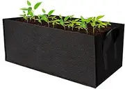 Daseeme Rectangle Garden Grow Bags Planter Box Plng Beds Grow Pots with Handles Breathable Felt Planter Bags for Carrots Onions Herbs Flowers Vegetables 24x12x8 Inch