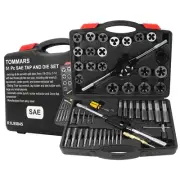 51-Pc 1/4-20 1-14 Jumbo Tap Die Set SAE Round Threading Dies Threading Rethr