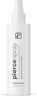 BRIOTECH Pierce Pro Piercing Aftercare Spray, Gentle Hypochlorous Acid Spray, Calm Redness & Itch, Reduce Bumps & Crust, Zero-Contact, No Rinse, No Residue HOCl Spray, 3.4 fl oz