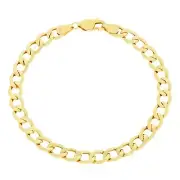 10K Yellow Gold 6mm Cuban Link Curb Chain Bracelet Mens Womens 7"